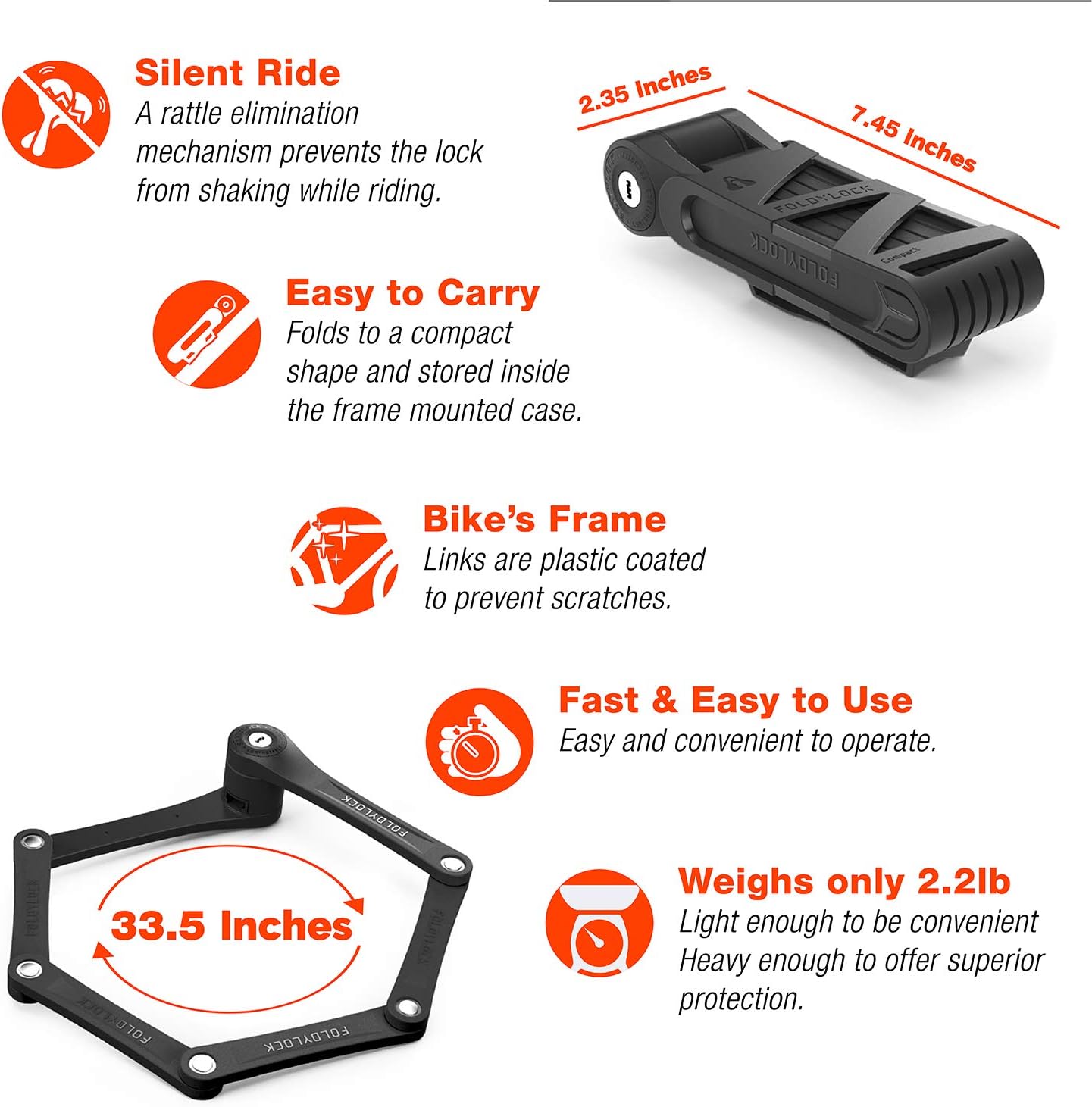 foldylock compact bike lock extreme bike lock heavy duty bicycle security chain lock steel bars