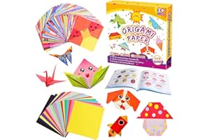 Pigipigi Kids Craft Origami Paper Kit for Kids, 208 Sheets Art and Crafts Gifts for Kids, Colorful Folding Papers Origami Boo