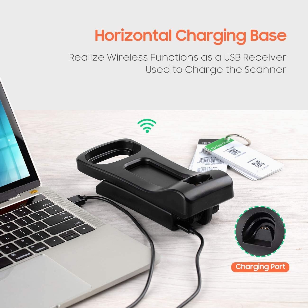 Mountable Qr Code Tera 2D QR Barcode Scanner USB with Adjustable Folding Stand and ...