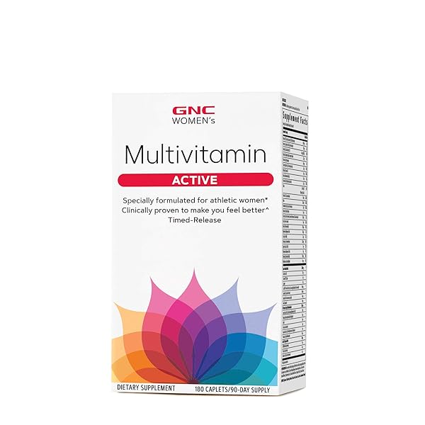 GNC WOMEN’S ACTIVE MULTIVITAMIN | SUPPORTS AN ACTIVE LIFESTYLE | 30+ NUTRIENT FORMULA | PROMOTES BONE & JOINT HEALTH, HELPS ENERGY PRODUCTION | CLINICALLY STUDIED DAILY VITAMIN | 180 CAPLETS