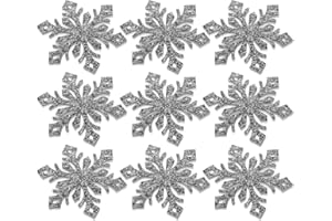 EXCEART 30pcs Snowflake Patches Glitter Patches Snowflake Appliques Hairpins for Clothes Dress Plant Hat Jeans Sewing Flowers