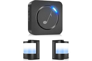 COTINSE Wireless Motion Sensor Mini Size - Motion Detector Alarm Chimes Door Sensor with LED Light 500 FT Range Commercial Door Entry Alert, Caregiver Reminder for Elderly, Visitor Bell Dinger