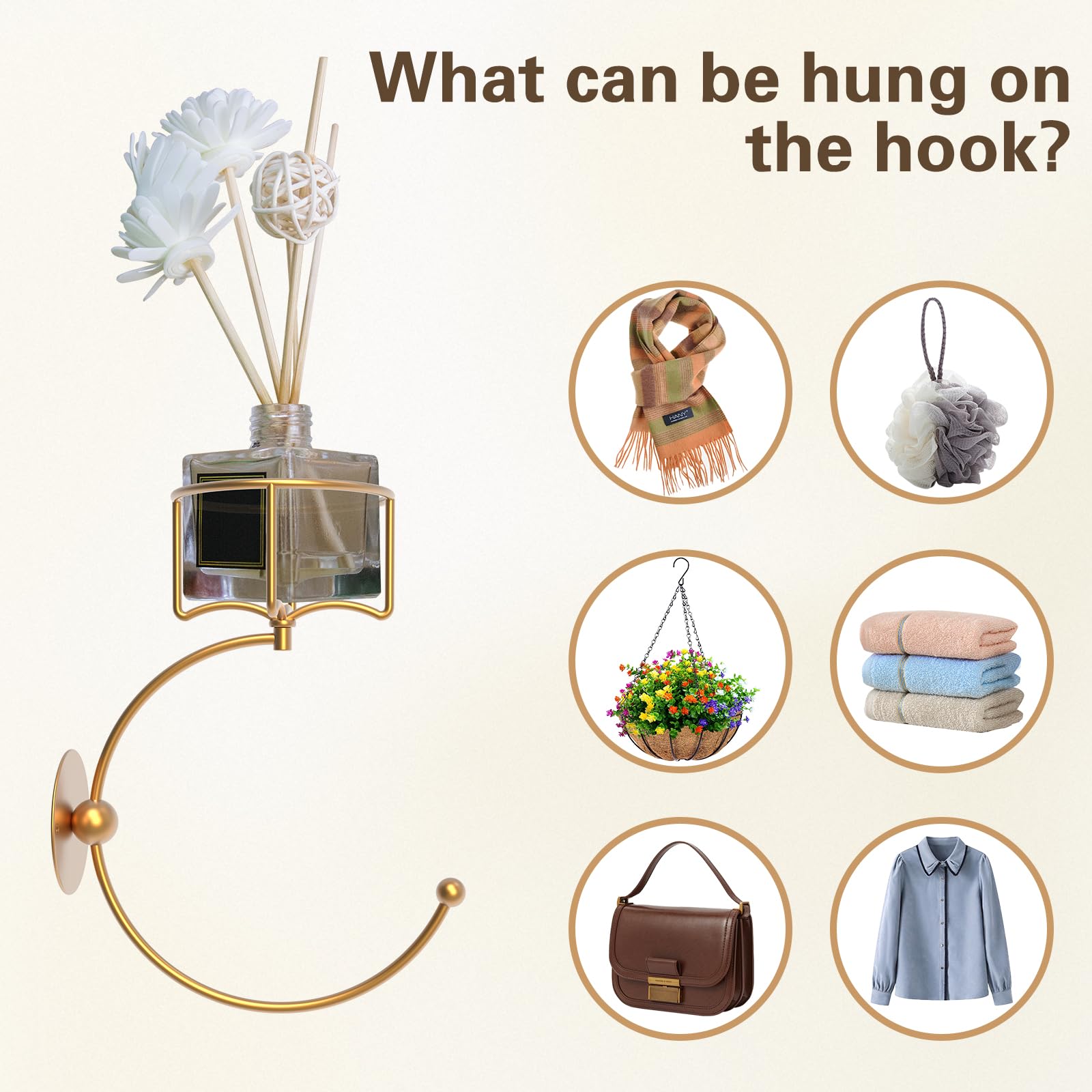 Zylbb Vintage Metal Bathroom Hand Towel Holder with Rustic Candle Holder - Gold Rustproof Wall-Mounted Organizer for Farmhouse, Kitchen and Bedroom Decor