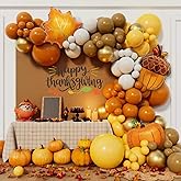 Beaumode Thanksgiving Balloon Arch Garland Kit Orange Brown Balloons 134pcs for Fall Harvest Birthday Little Pumpkin Baby Shower Bridal Shower Friendsgiving Party Decorations (Orange Yellow Brown)