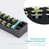 Knpwer 24Pcs Terminal Block Strip Kit 600V 15A Dual Row Screw Barrier Jumper view 5