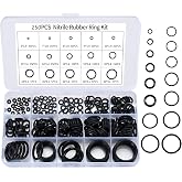 250 Pcs O Ring Assortment Kit 15 Sizes Rubber Black | O-Rings, Rubber Washers &amp; Sealing Rings. for Faucet, Hose, Automotive, AC, Plumbing, and Pressure Washer Repairs.