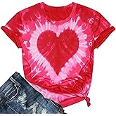 Valentine Shirts for Women Love Heart Graphic Tees Tops Cute Valentines Shirt Short Sleeve Tshirts