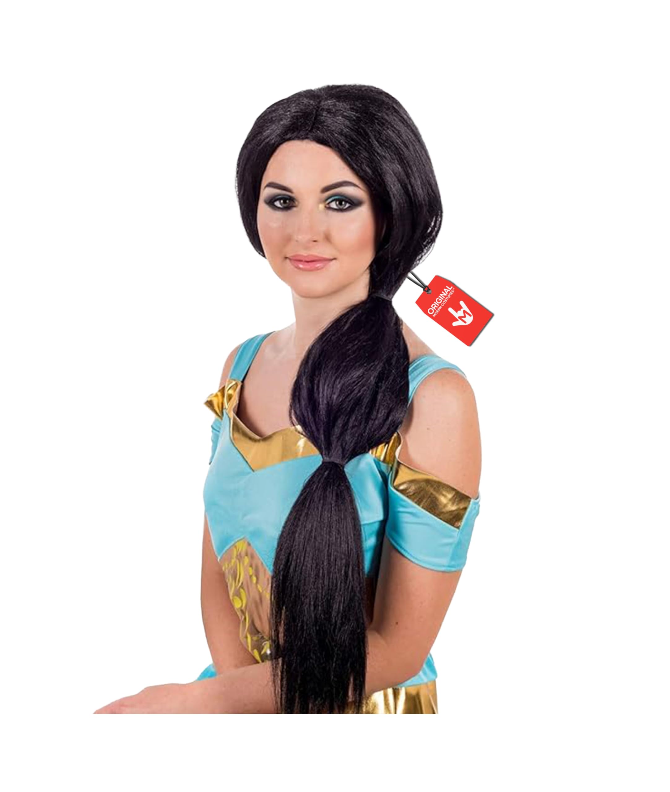Fun Shack Adults Black Ponytail Wig Womens Arabian Princess Character Film Hair Accessory, One Size, Arabain Princess Wig