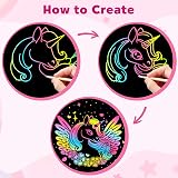 ZMLM Scratch Art for Kids 2 Pack Large Rainbow Scratch Notebooks Pink view 3