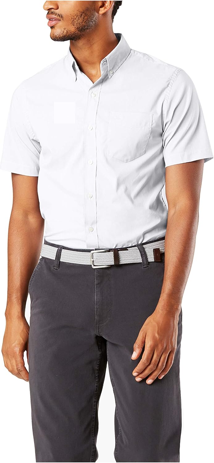 Dockers Men's Short-Sleeve Button-Down Comfort Flex Shirt at  Men’s Clothing store