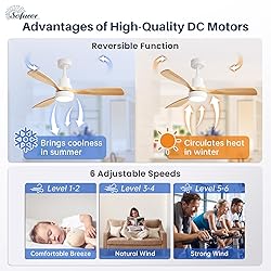 Sofucor 48 Inch Ceiling Fans with Lights, Smart