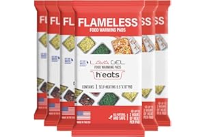 LAVA GEL Flameless Food Warming Pads (6 Pack) - Food Warmers for Parties Buffet Disposable - Party Buffet Servers and Warmers for Half Size Pans - Heating Pads for Chafing Dish- Must-Have Catering Supplies