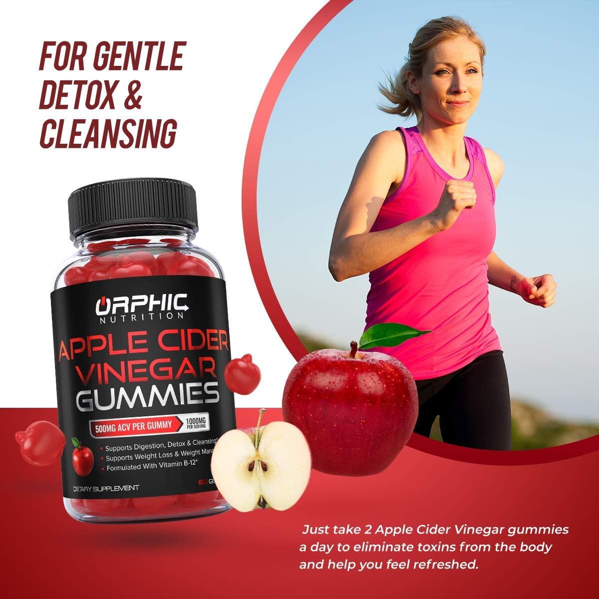 Apple Cider Vinegar Gummies - 1000mg - Formulated for Weight Loss, Energy Boost & Gut Health - Supports Digestion, Detox & Cleansing - Natural ACV Gummies W/ VIT B12, Beetroot & Pomegranate: Health & Personal Care