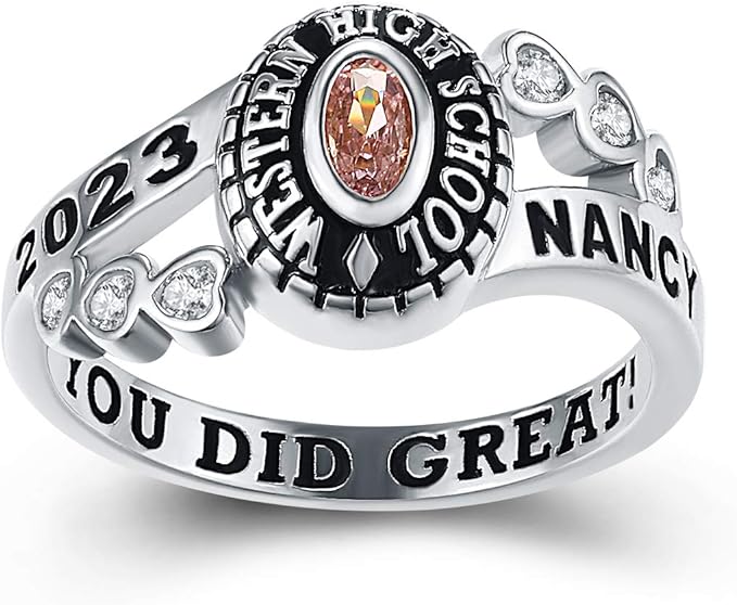Customized Sterling Silver or 10kt Ladies High School and