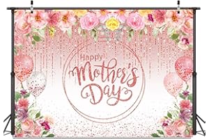 Dudaacvt 7x5FT Happy Mothers Day Backdrop Mother's Day Banner Photo Backdrop Mother's Day Party Decoration Banner D666
