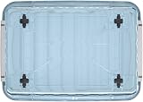 Cetomo 55L-6 Plastic Storage Boxes with Wheels Lidded Stackable Clear Organizer view 4