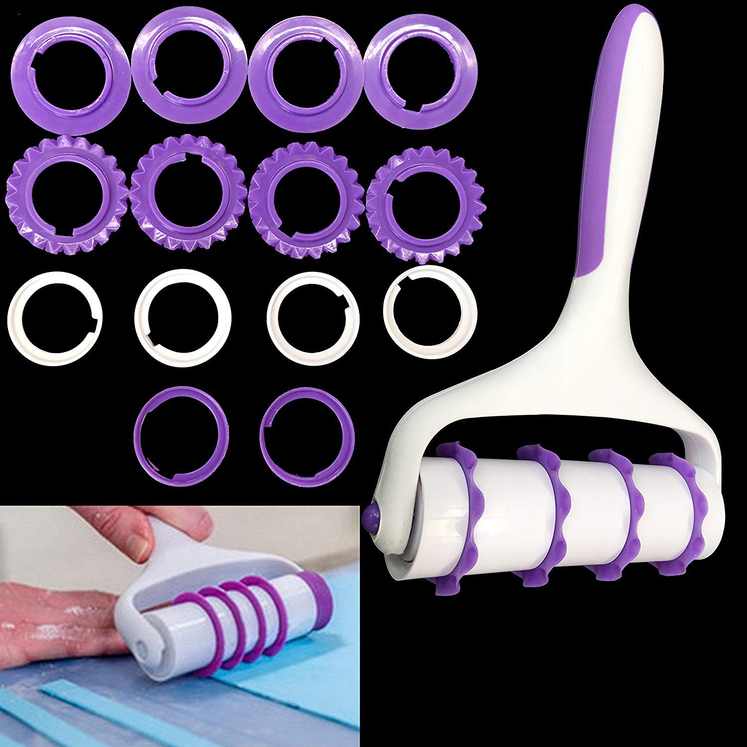 Fondant Ribbon Cutter 25pcs/Set, Food Grade Plastic Cookie Stamp Mould Cake Cupcake Fondant Decorating Tool