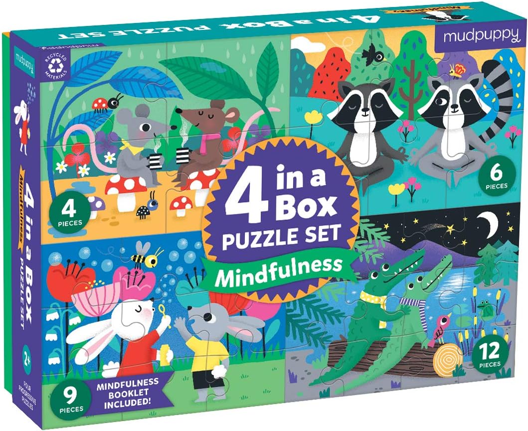 for Ages 25 Each Puzzle Measures 6” x 8” Mudpuppy Mindfulness 4ina