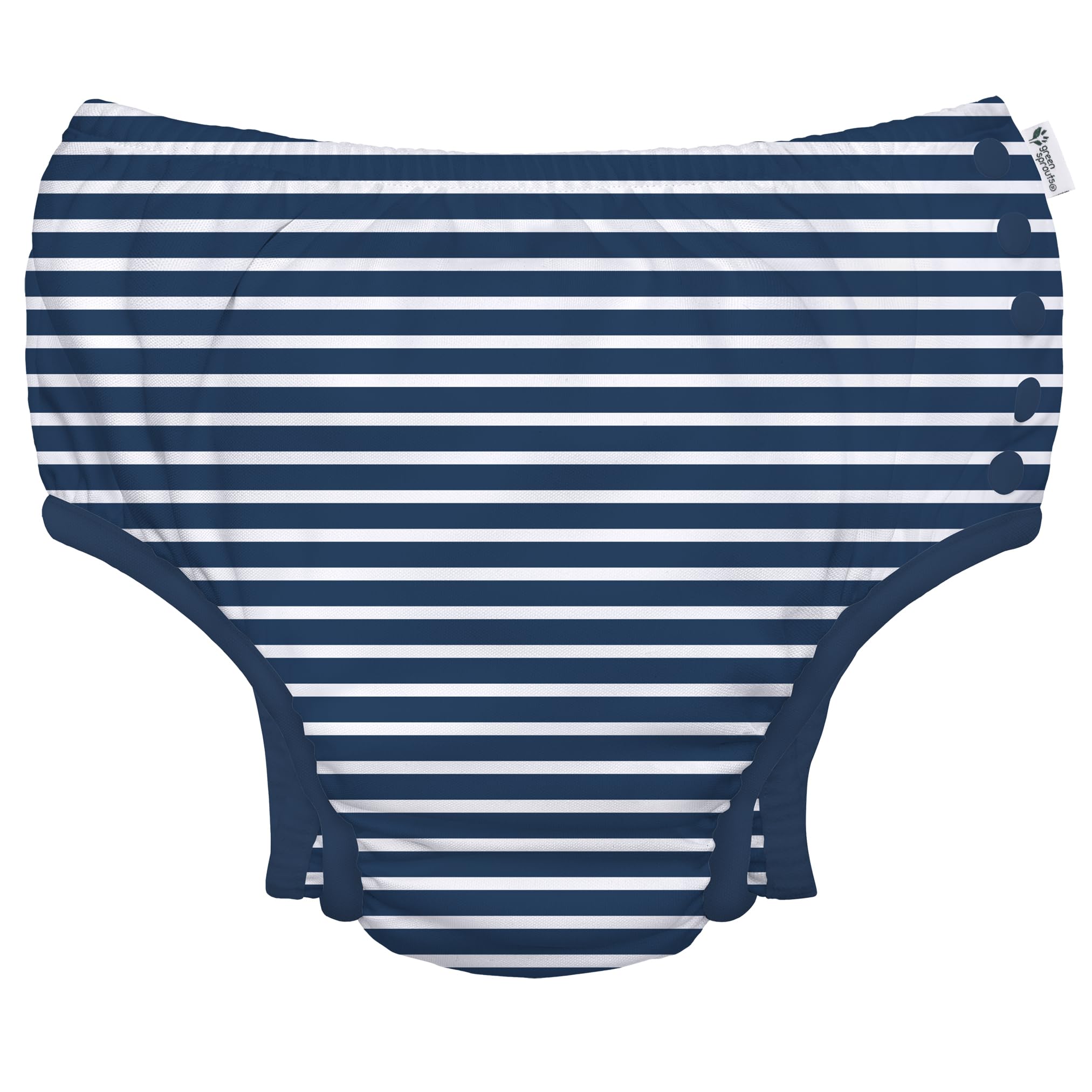 Photo 1 of Green Sprouts Boys' Snap Swim Diaper, Navy Stripe, 12 M