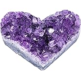CrystalTears Amethyst Healing Crystal Geode Cluster Heart Amethyst Rock Quartz Crystals Mineral Stones Natural Raw Gemstone Specimen for Reiki Meditation Home Decor Crystal Gifts 1.97”-2.36“