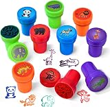OSDUE 10Pcs Assorted Self-Inking Stamps for Arts Crafts Party Favors