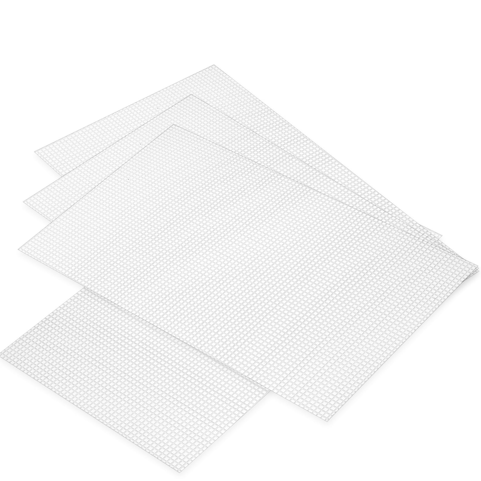 Photo 1 of 10 Pcs Plastic Mesh Canvas Sheets, 20x13 Inches 5 Count, for Embroidery, Acrylic Yarn Crafting, Knit and Crochet DIY Projects, White