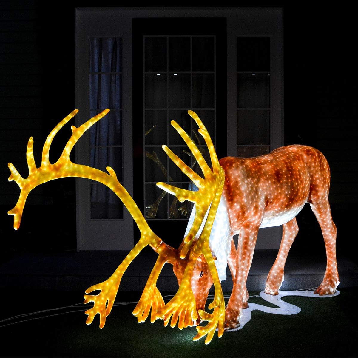 FestiveLights Commercial Light Up Stag Sculpture Figures Outdoor LED Christmas Display