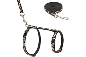 SCIROKKO Cat Harness and Leash Set - Escape Proof Adjustable for Outdoor Walking with Safety Buckle for Small Animals Glow in The Dark