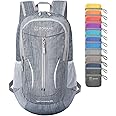 ZOMAKE 25L Ultra Lightweight Packable Backpack, Foldable Hiking Backpacks Water Resistant Small Folding Daypack for Travel(Medium Grey)