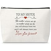 Sister Gift for Sister Makeup Bag for Women Mothers Day Valentines Day Gifts for Sisters from Sis Cosmetic Bag Thank You Appreciation Gift for Sisters Friend Bestie Christmas Birthday Present