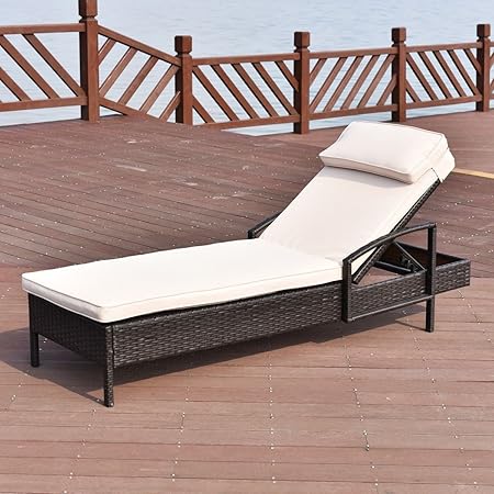 Amazon Com Premium Adjustable Lounge Chaise Long Chair Foldable