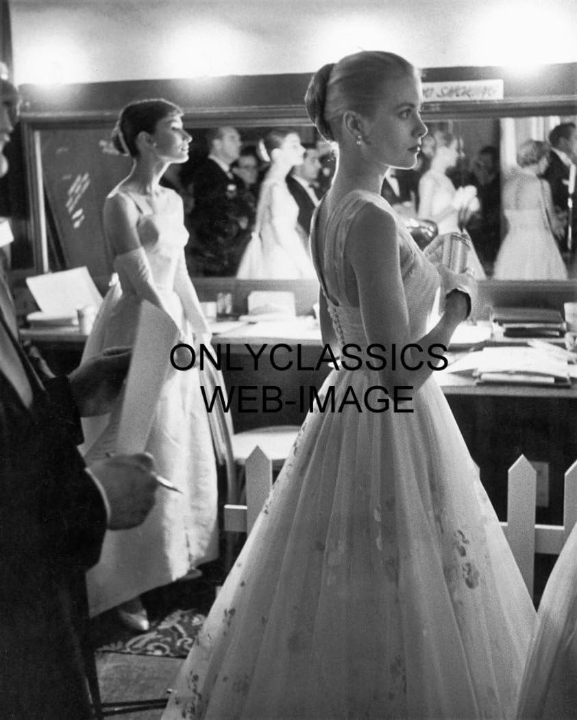 Photographs - OnlyClassics 1956 Oscars Beautiful Audrey Hepburn & Grace Kelly Elegant Dresses 8X10 Photo