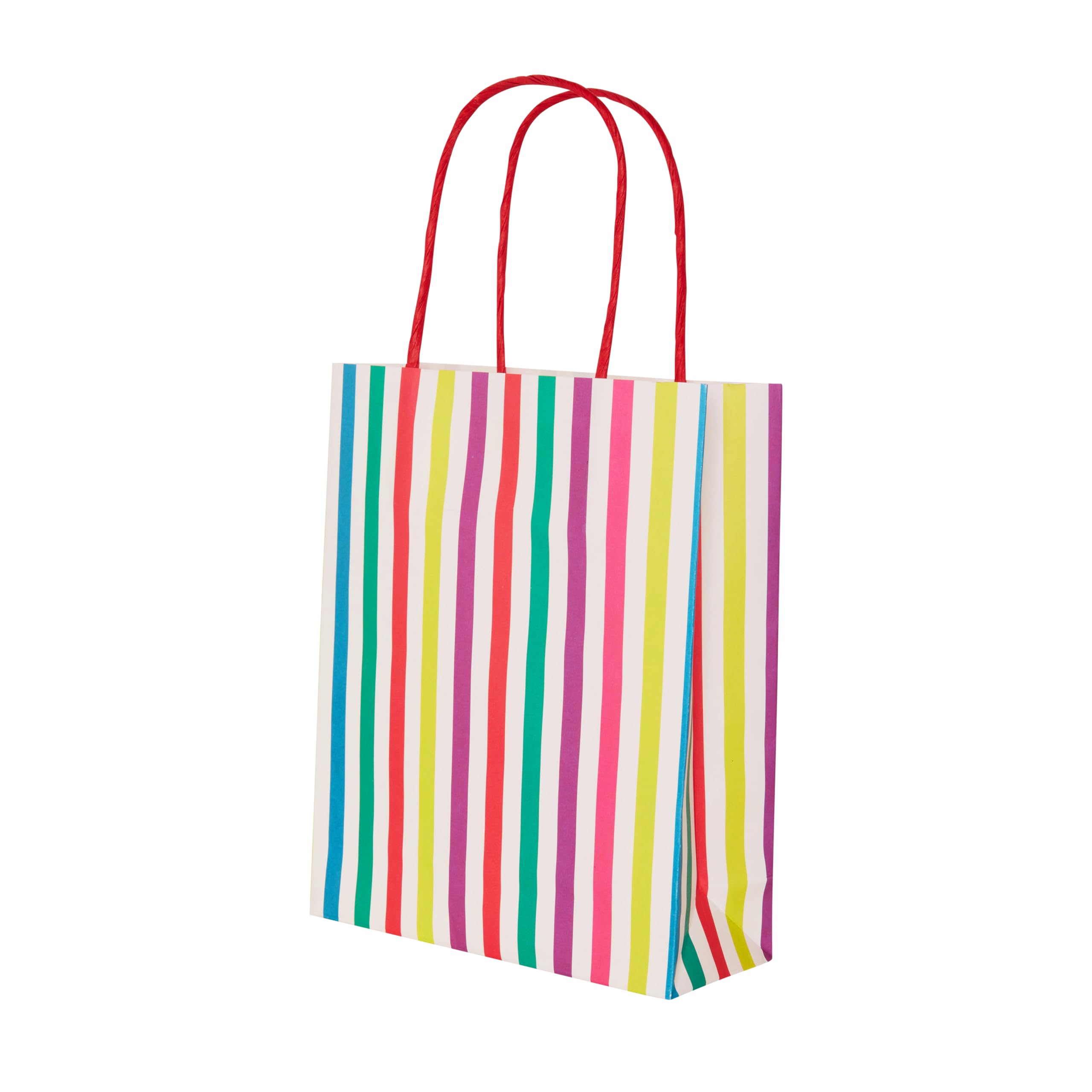 Talking Tables 8 x Stripy Paper Party Gift Bags with Strong Handles for Sweets, Kids Birthday, Baby Shower, Wedding 9cm