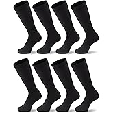 Duufin 8 Pairs Baseball Soccer Softball Football Socks for Youth Men Women Unisex Knee High Athletic Socks