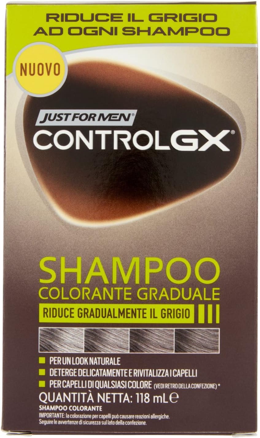 Just For Men Control GX Grey Reducing Shampoo 4 Ounce Gradually Natural Look