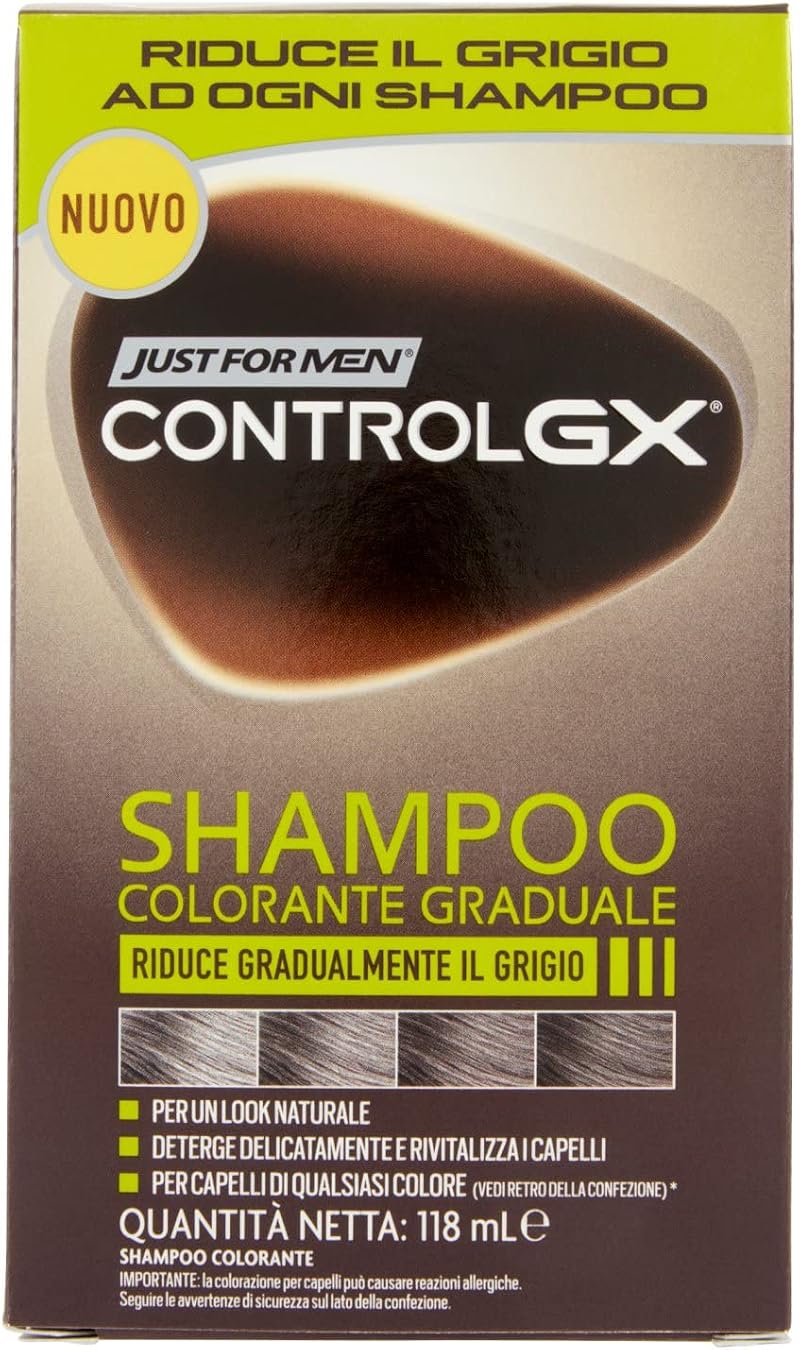 Just For Men Control GX Grey Reducing Shampoo 4 Ounce Gradually Natural Look