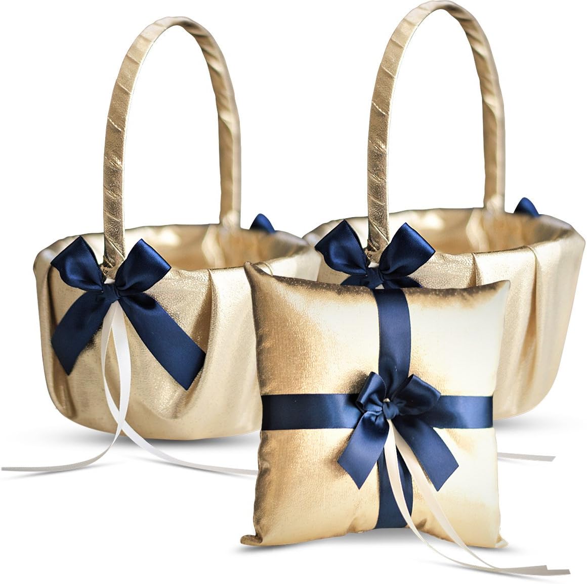 navy blue flower girl basket