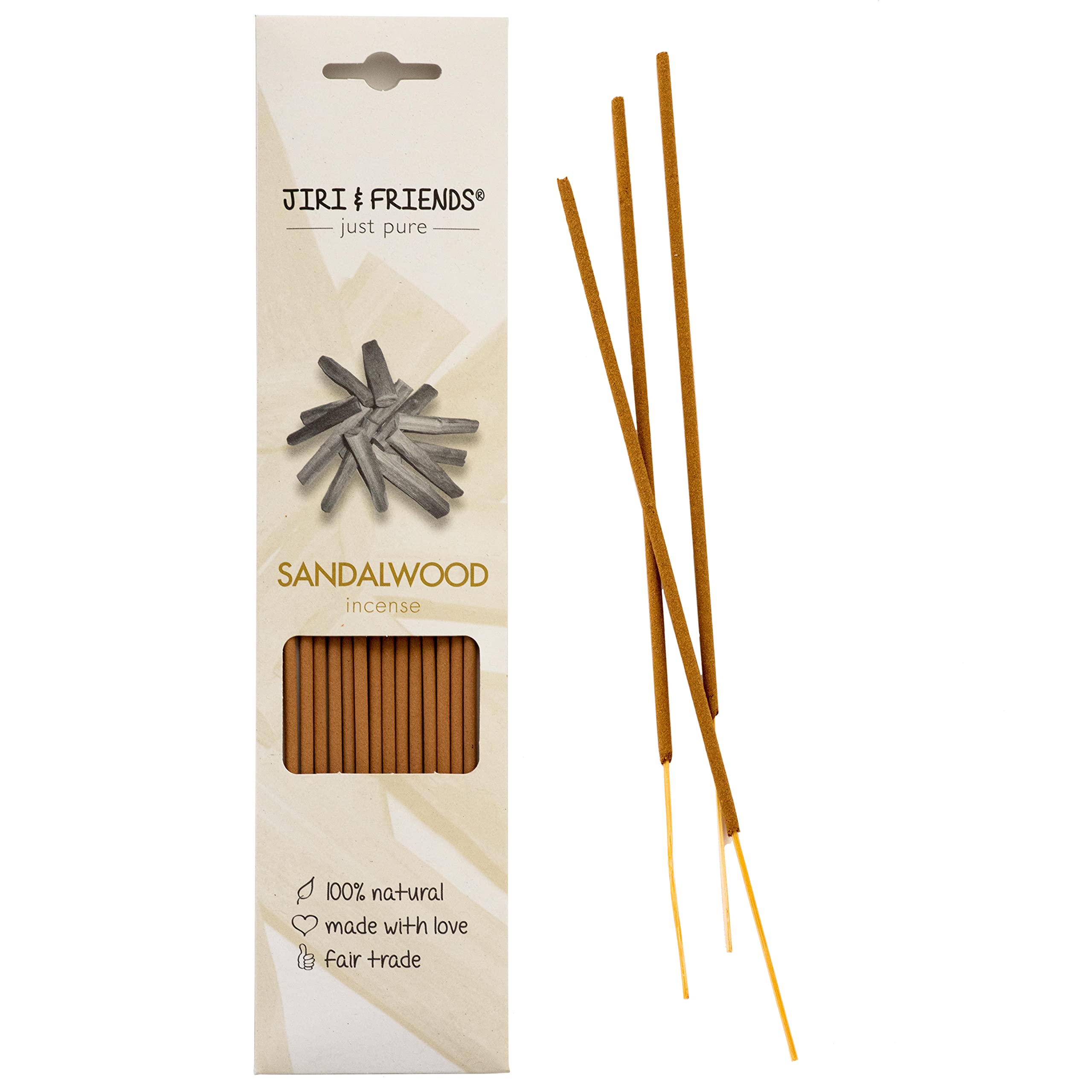 Natural incense Sandalwood Jiri & Friends Fair trade 100% natural 15 sticks