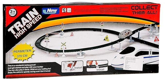 Treasure MartHigh Speed Metro with flyover Track Battery Operated Train (Silver)