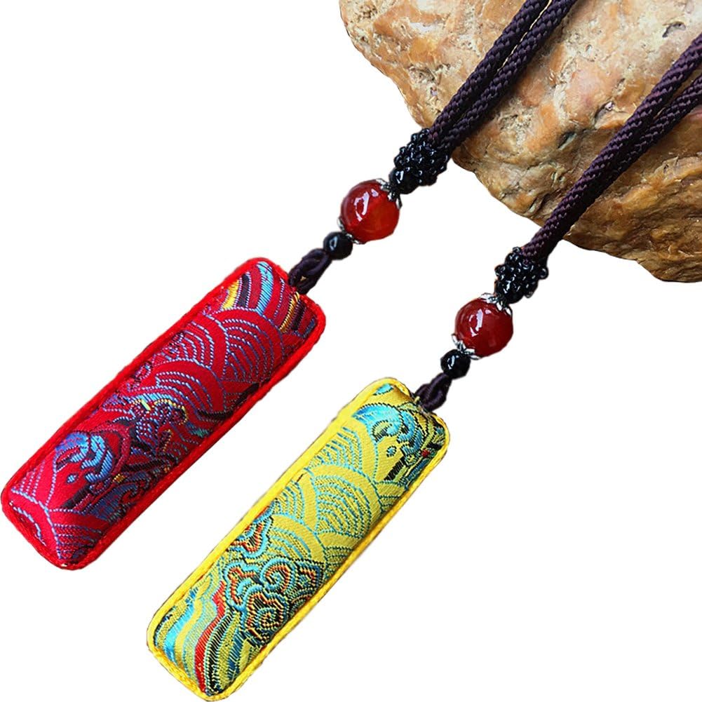 Amazon 車のアクセサリー 香り 脱臭 手作りサシェ ハーブサシェリビングルームの装飾 部屋の装飾 アクセサリー ネックレス ペンダント サシェ キャリー 黄 Hugerock 吊り下げ型