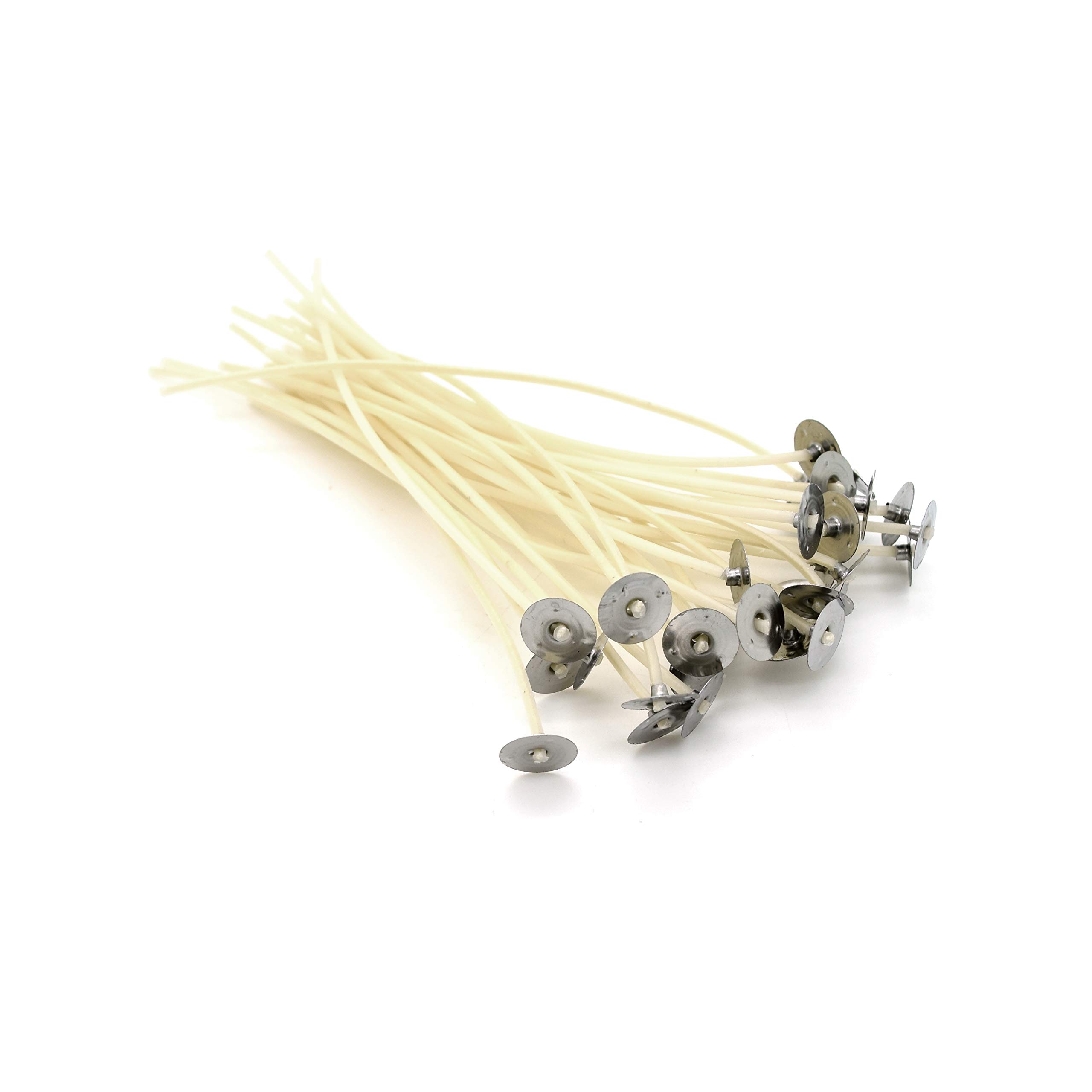 Candle Wicks 30 x 150 mm / 6" Long Pre Waxed Cotton Wicks for Candle Making with Sustainers