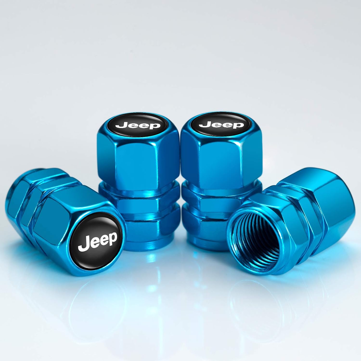 Valve Stems & Caps 4PCS Blue Menglianmin Car Wheel Tire Valve Stem Caps Logo Personality