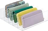 mDesign Clutch Bag Organiser with 5 Slots - Clear Handbag Storage view 7