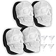 Extra Large 3D Skull Ice Cube Mold Silicone Ice Molds for Whiskey Skull Ice Cube Trays with Funnel for Big Mouth Cup Skull Ic