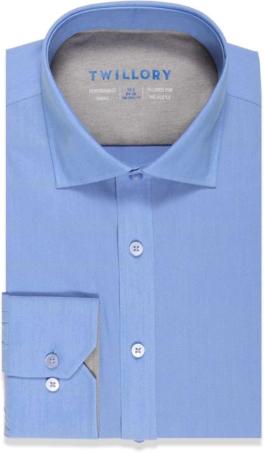 Twillory Performance Tailored Slim Fit Button Down Dress Shirt for Men