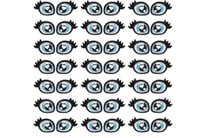 PH PandaHall 20 Pairs Eyes Iron on Patch Blue Eye Embroidered Patches Cartoon Eye Sew on Patch Decorative Eyes Appliques Patc