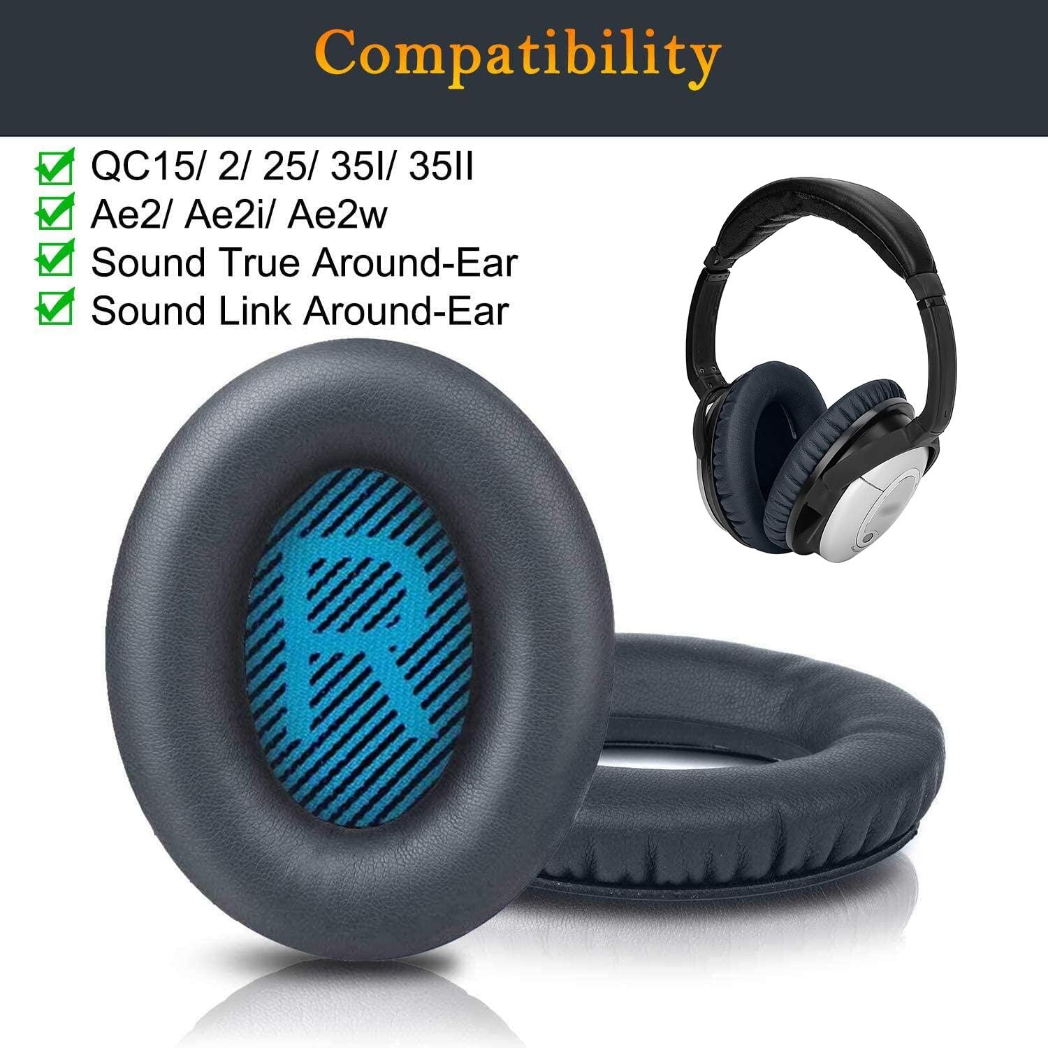 SoloWIT Protein Leather Earpads Cushions for Bose Headphones Replacement Ear Pads for Bose QuietComfort 15 QC15 QC25 QC2 QC35/Ae2 Ae2i Ae2w/SoundTrue & SoundLink Around-Ear Series - Image 3