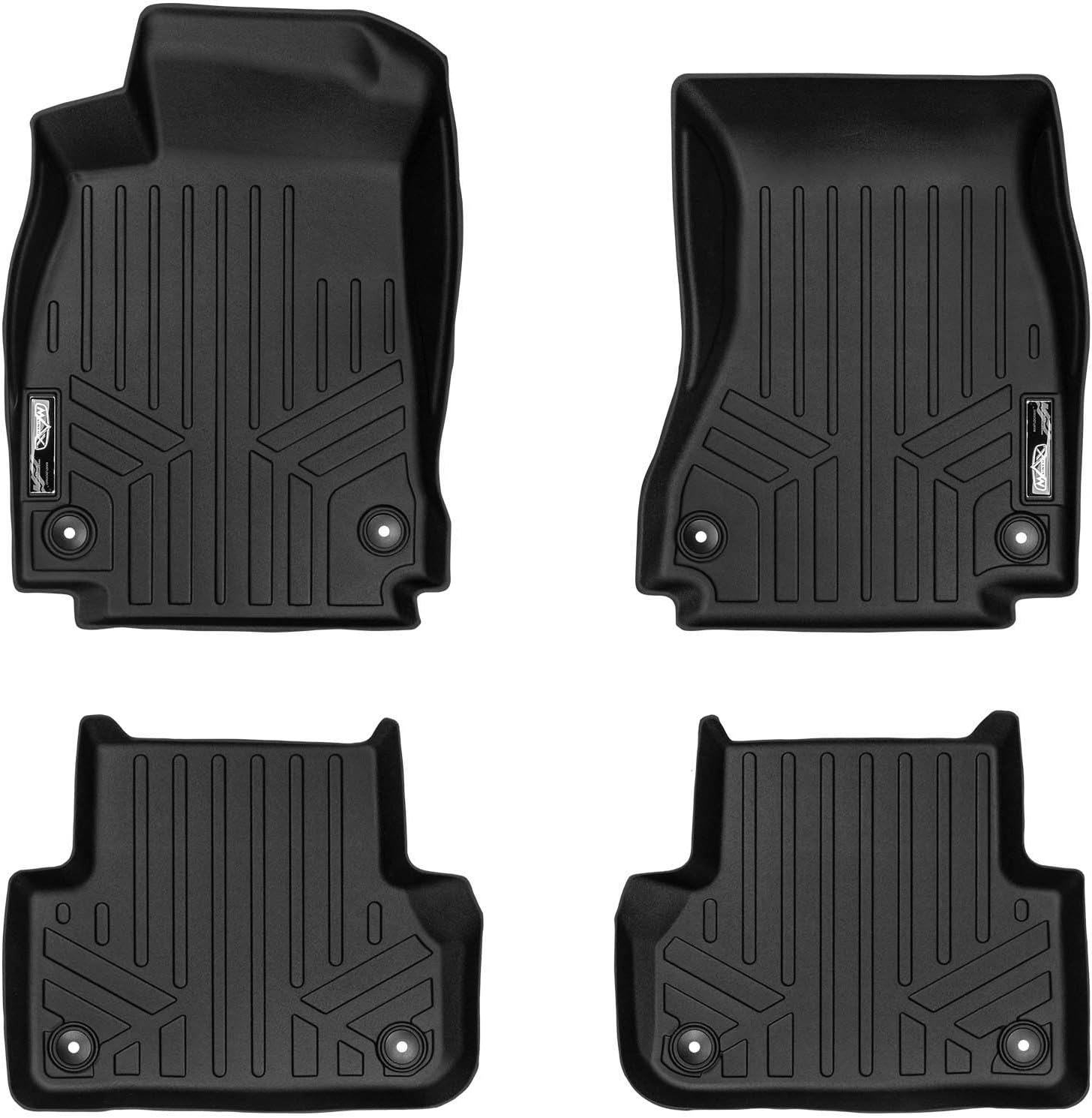 SMARTLINER Floor Mats 2 Row Liner Set Black for 20172018 Audi A4 / S4