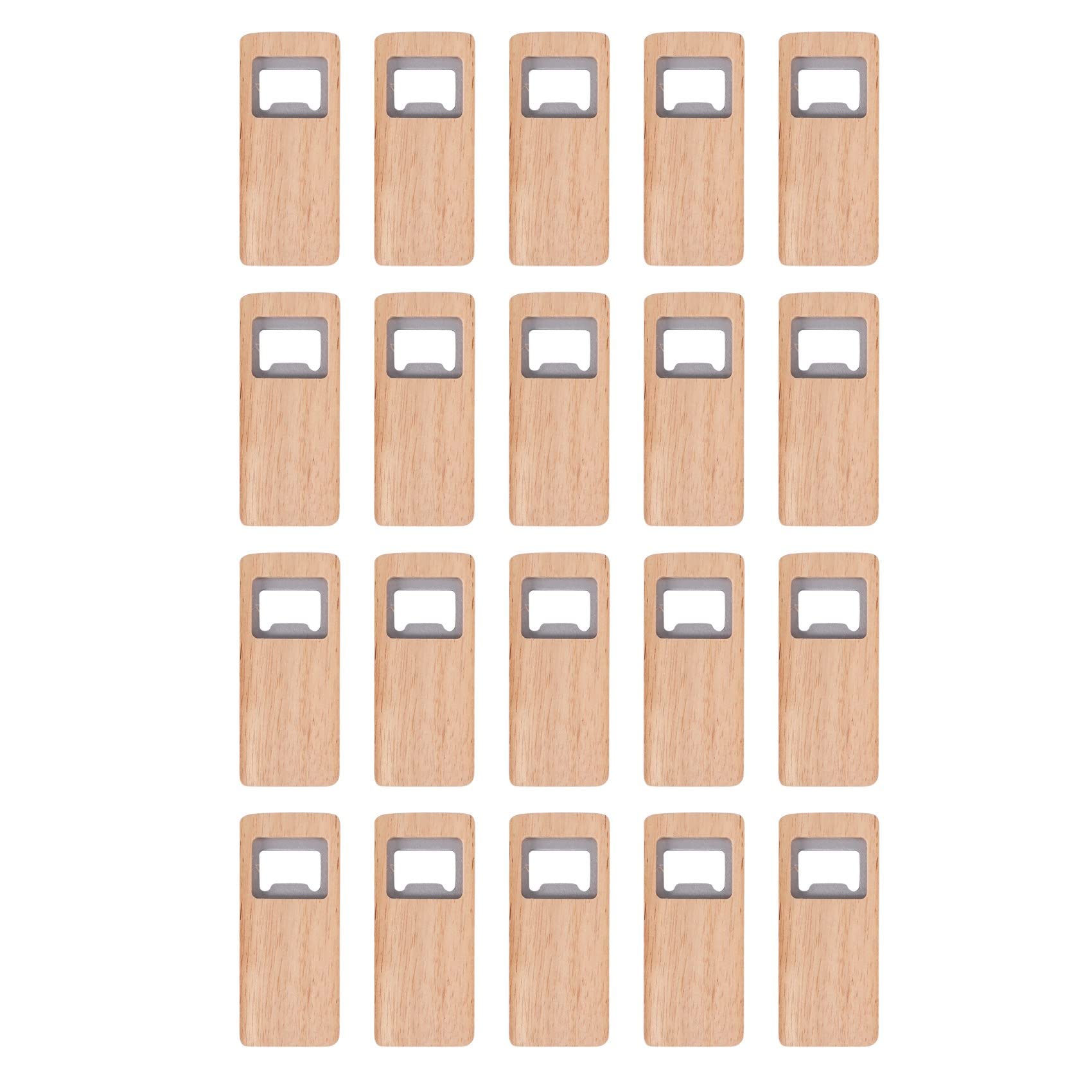 Tsudoku 20Pcs Wood Beer Bottle Opener Wooden Handle Corkscrew Stainless Steel Openers Bar Kitchen Accessories Gift