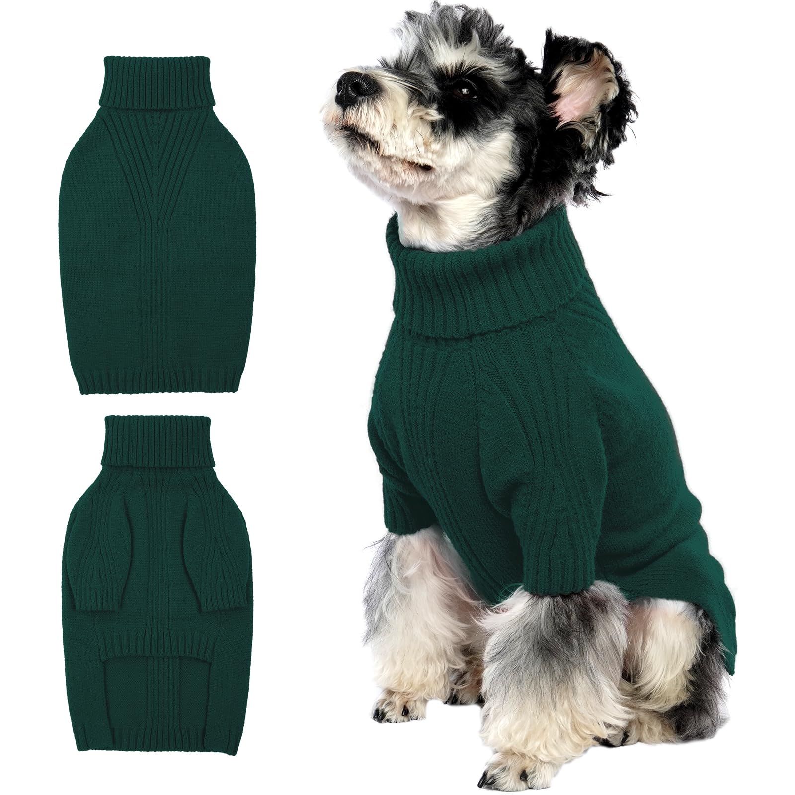IECOii Dog Jumper Medium,Doggie Sweater Medium Size Dog Girl Boy,Turtleneck Thick Warm Medium Dog Jumper,Fall Cold Pet Outfit for Christmas Dog Winter Knitted Clothes for French Bulldog Boston Terrier